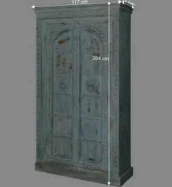 Wohnen Design Holzschrank in Türkis - Francys