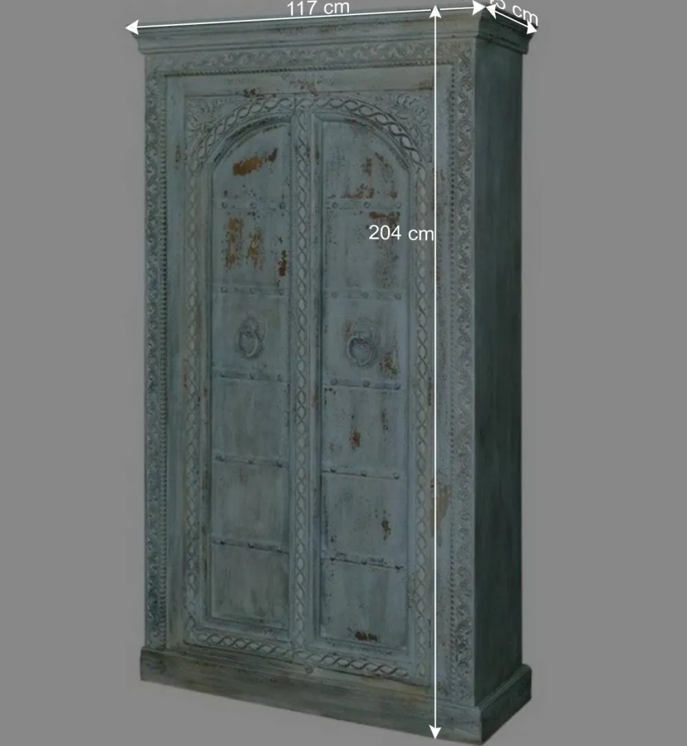 Wohnen Design Holzschrank in Türkis - Francys