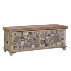 Wohnen Boho Style Möbel|Holztruhen*Design Holztruhe mit flachem Deckel - Gregoriana