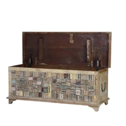 Wohnen Boho Style Möbel|Holztruhen*Design Holztruhe mit flachem Deckel - Gregoriana