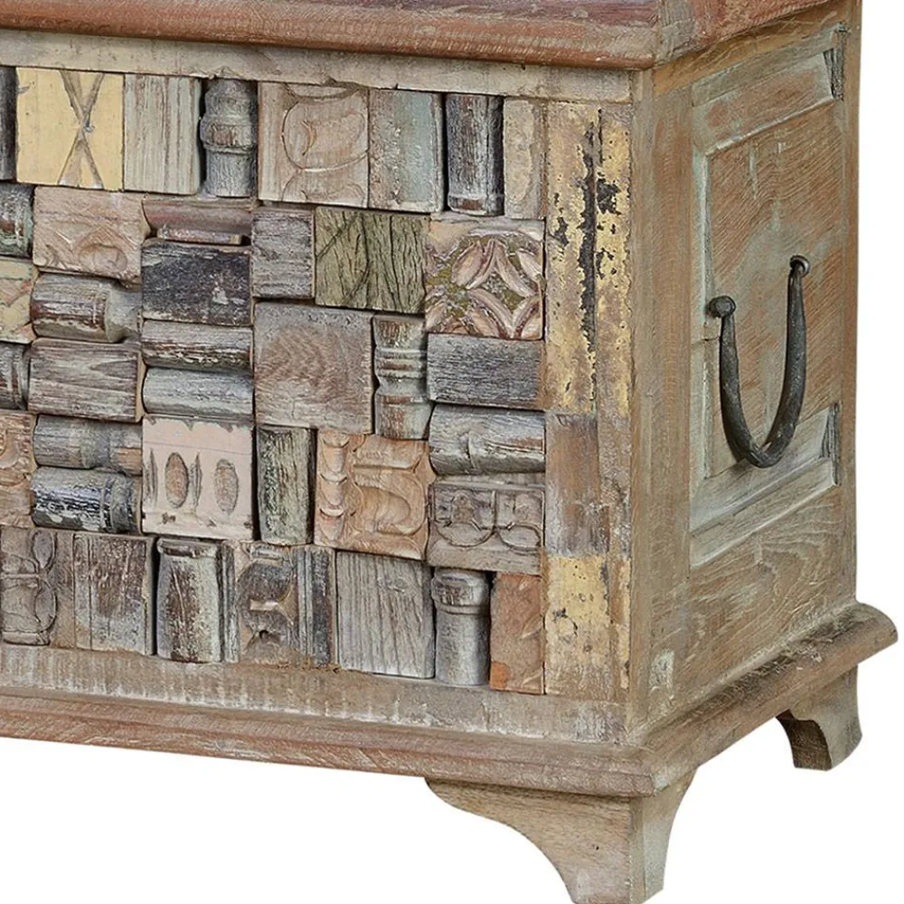 Wohnen Boho Style Möbel|Holztruhen*Design Holztruhe mit flachem Deckel - Gregoriana