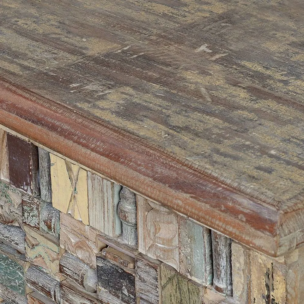 Wohnen Boho Style Möbel|Holztruhen*Design Holztruhe mit flachem Deckel - Gregoriana