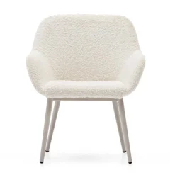 Kinder Wohnen Design Kinderstühle in Weiß Boucle - Betty (2er Set)