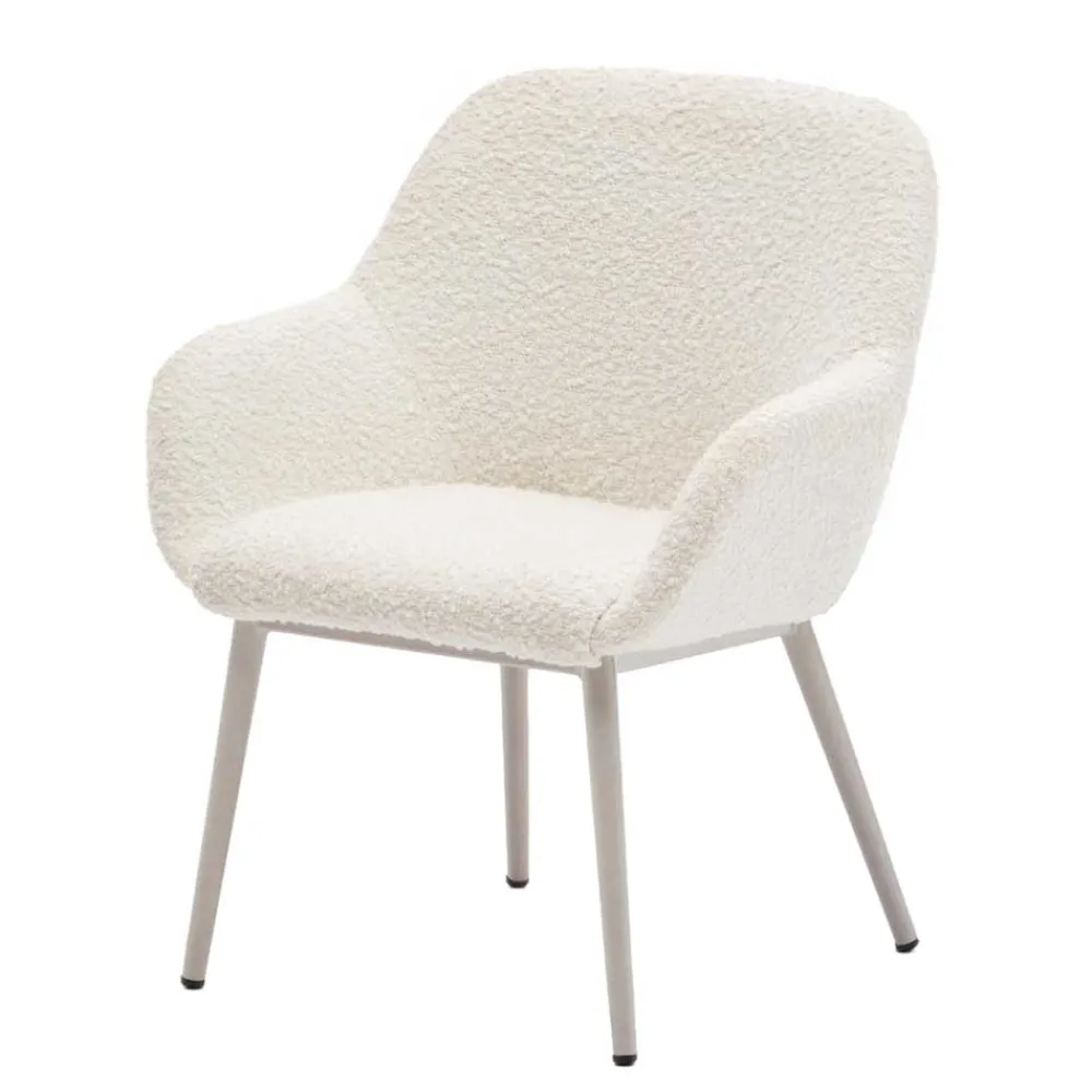 Kinder Wohnen Design Kinderstühle in Weiß Boucle - Betty (2er Set)