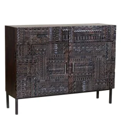 Wohnen Design Kombi-Kommode in Walnuss Braun - Solu