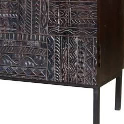 Wohnen Design Kombi-Kommode in Walnuss Braun - Solu