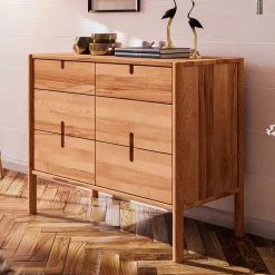 Wohnen Design Kommode aus Wildbuche Massivholz - Indrya