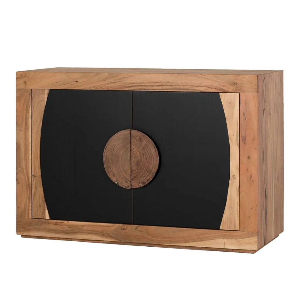 Wohnen Küchenschränke*Design Kommode in Natur und Schwarz - Lugano