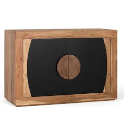 Wohnen Küchenschränke*Design Kommode in Natur und Schwarz - Lugano