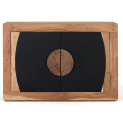 Wohnen Küchenschränke*Design Kommode in Natur und Schwarz - Lugano