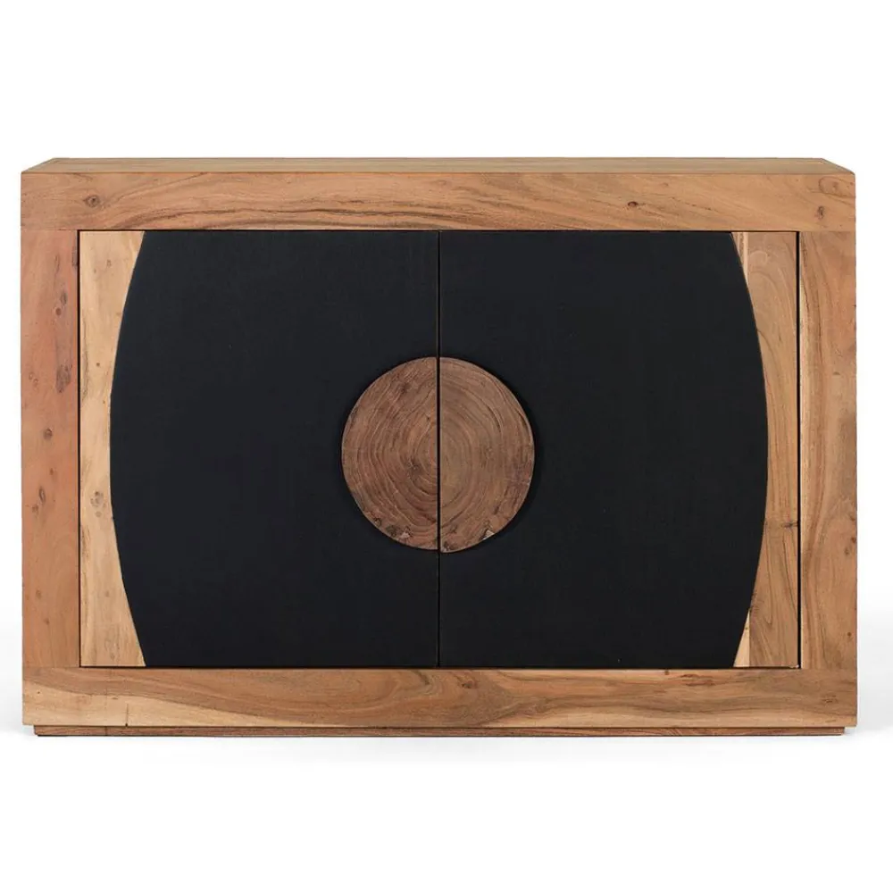 Wohnen Küchenschränke*Design Kommode in Natur und Schwarz - Lugano