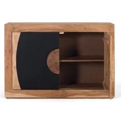 Wohnen Küchenschränke*Design Kommode in Natur und Schwarz - Lugano