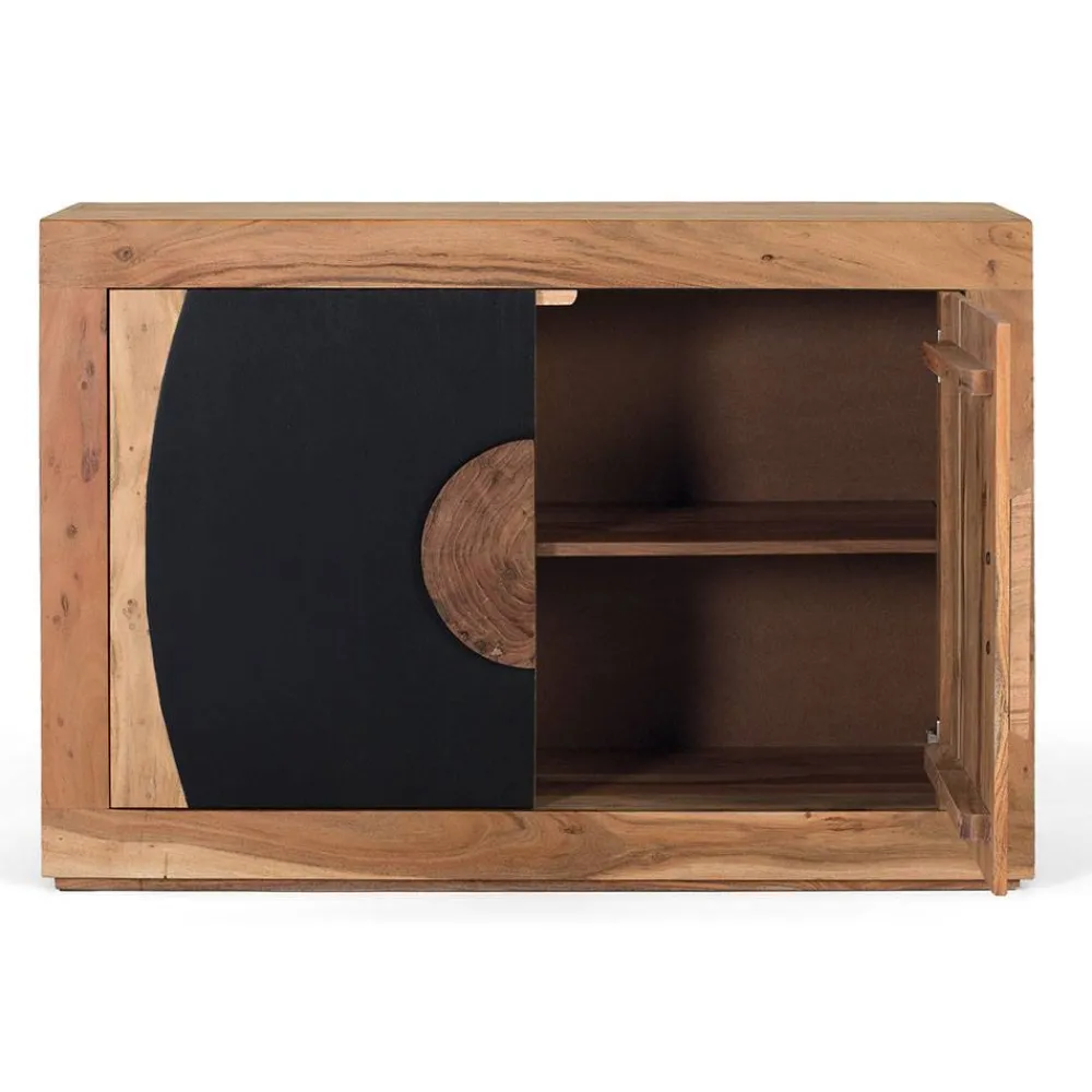 Wohnen Küchenschränke*Design Kommode in Natur und Schwarz - Lugano