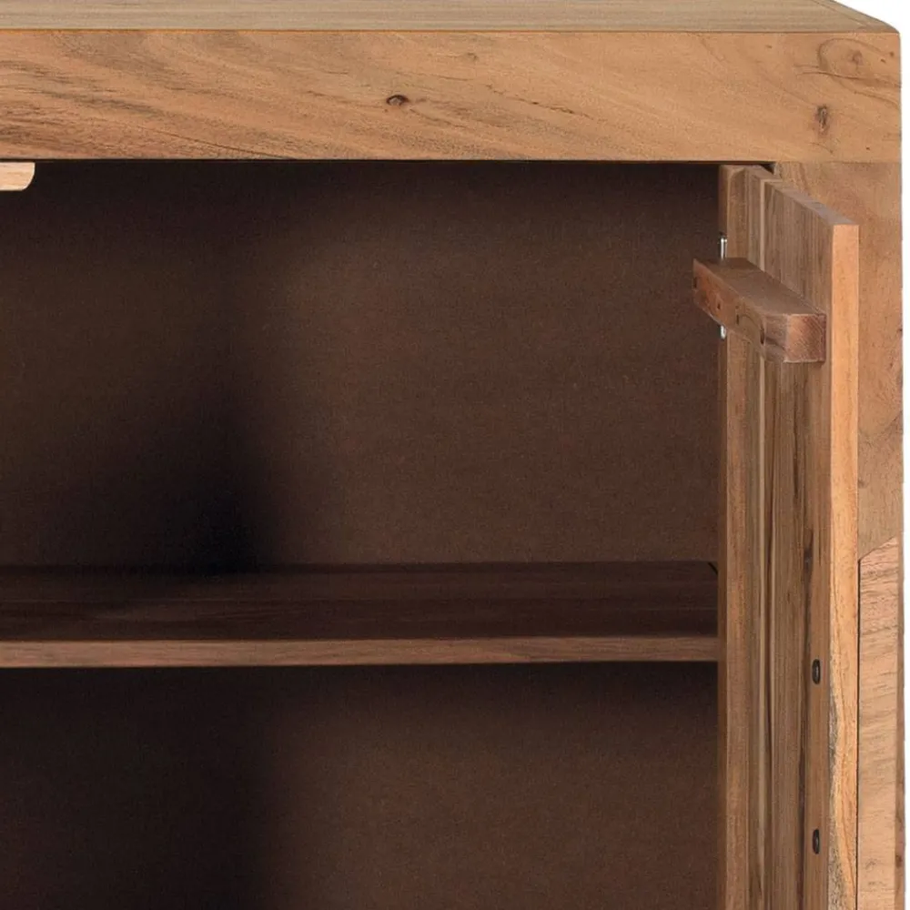 Wohnen Küchenschränke*Design Kommode in Natur und Schwarz - Lugano