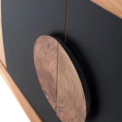 Wohnen Küchenschränke*Design Kommode in Natur und Schwarz - Lugano