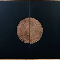 Wohnen Küchenschränke*Design Kommode in Natur und Schwarz - Lugano