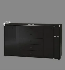 Wohnen Küchenschränke|Sideboards & Kommoden*Design Kommode Metallo in Graubraun