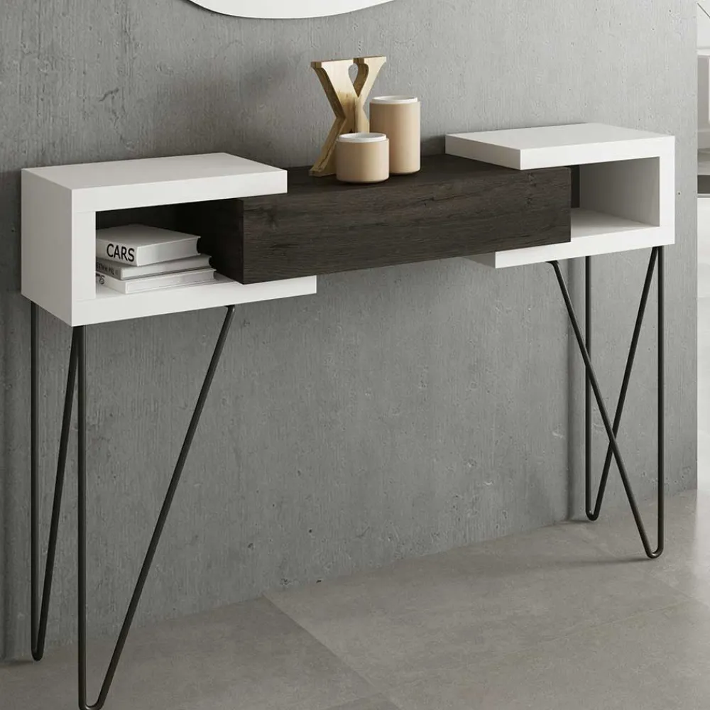 Wohnen Schwarze Möbel|Weiße Möbel*Design Konsolentisch & Spiegel Set - Elburg (zweiteilig)