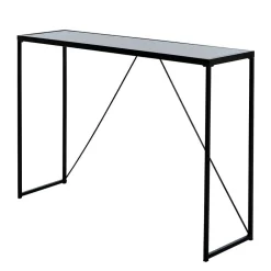 Wohnen Design Konsolentisch mit Schwarzglas Platte - Burano