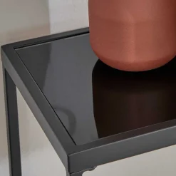 Wohnen Design Konsolentisch mit Schwarzglas Platte - Burano