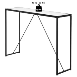 Wohnen Design Konsolentisch mit Schwarzglas Platte - Burano