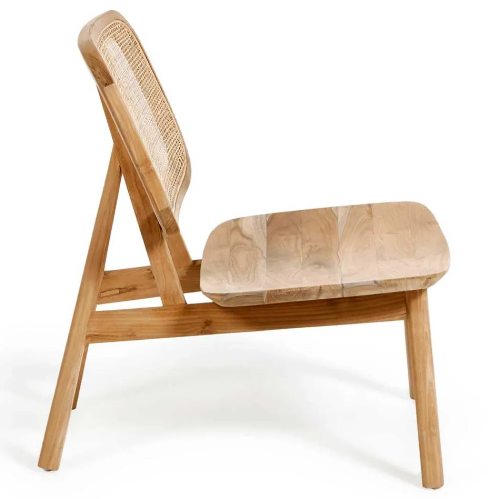 Wohnen Rattanmöbel*Design Loungestuhl aus Rattan & Teak - Plataya