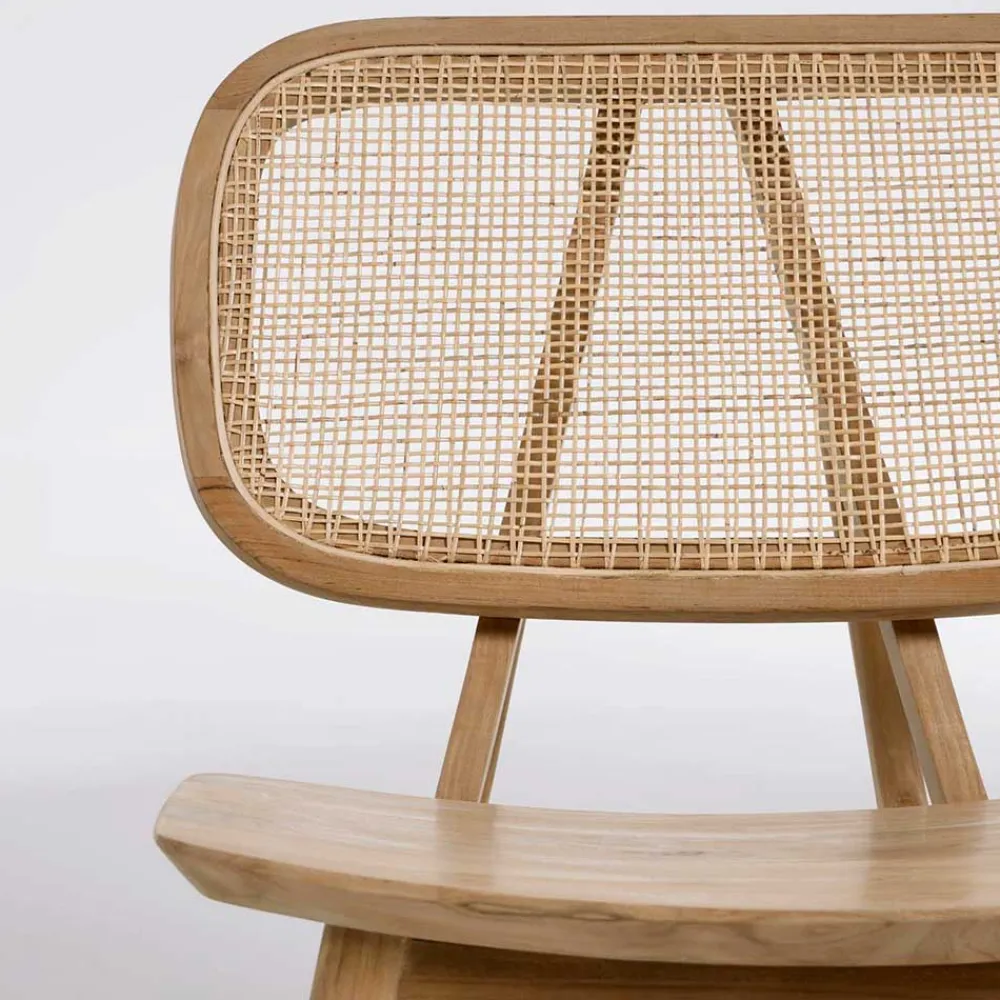 Wohnen Rattanmöbel*Design Loungestuhl aus Rattan & Teak - Plataya