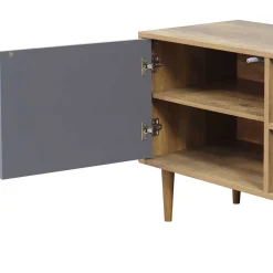 Wohnen Design Lowboard für TV in Grau & Natur - Ascolano