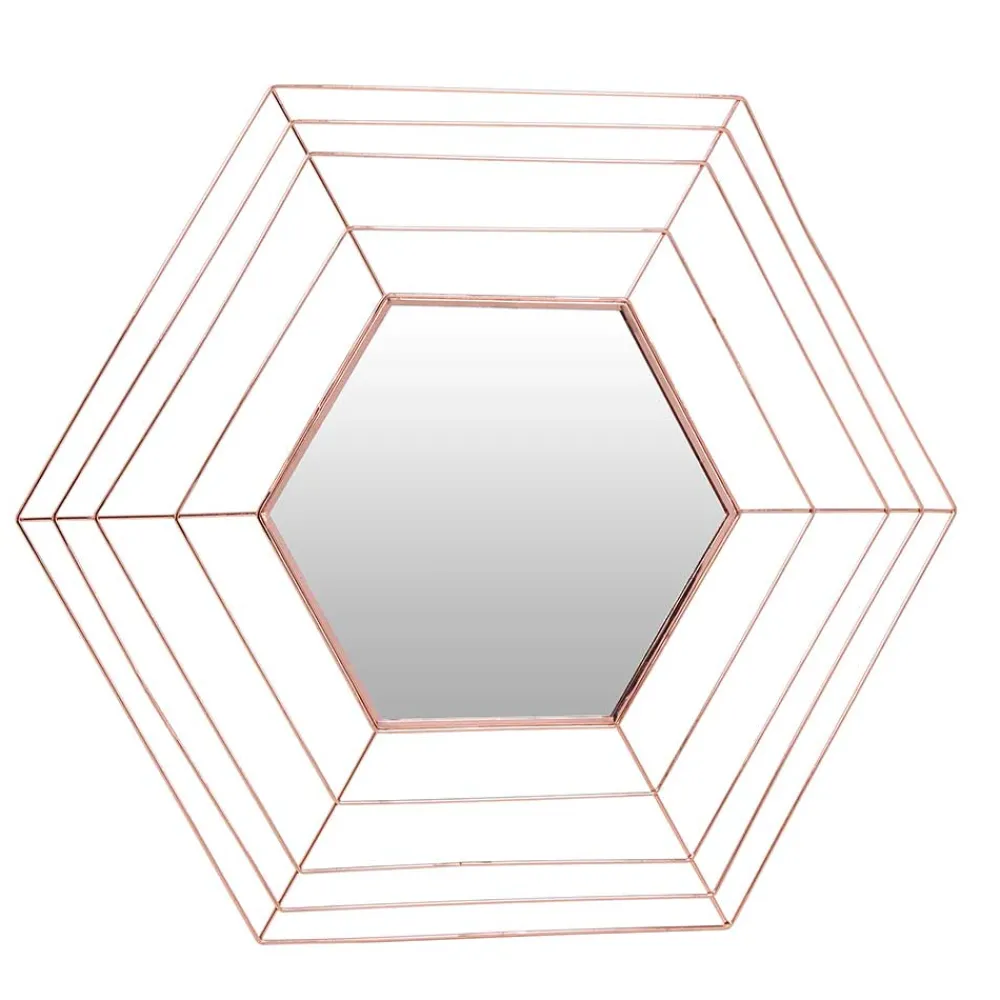 Wohnen Spiegel|Flurspiegel*Design Metall Spiegel in Kupferfarben - Monika