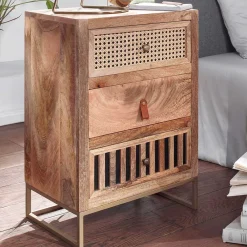 Wohnen Sideboards & Kommoden|Rattanmöbel*Design Nachtkommode aus Holz & Rattan - Kanados