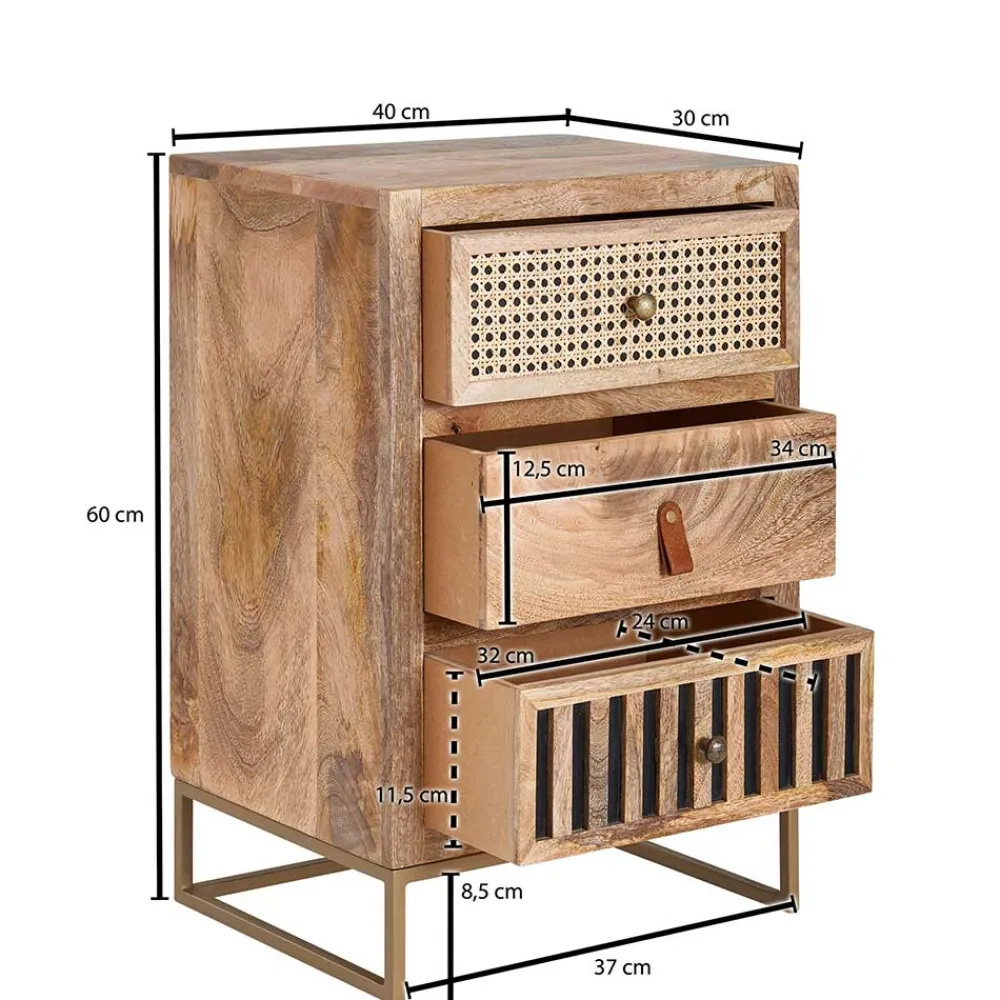 Wohnen Sideboards & Kommoden|Rattanmöbel*Design Nachtkommode aus Holz & Rattan - Kanados