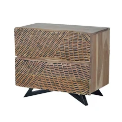 Wohnen Design Nachtkommode aus Massivholz - Merlan