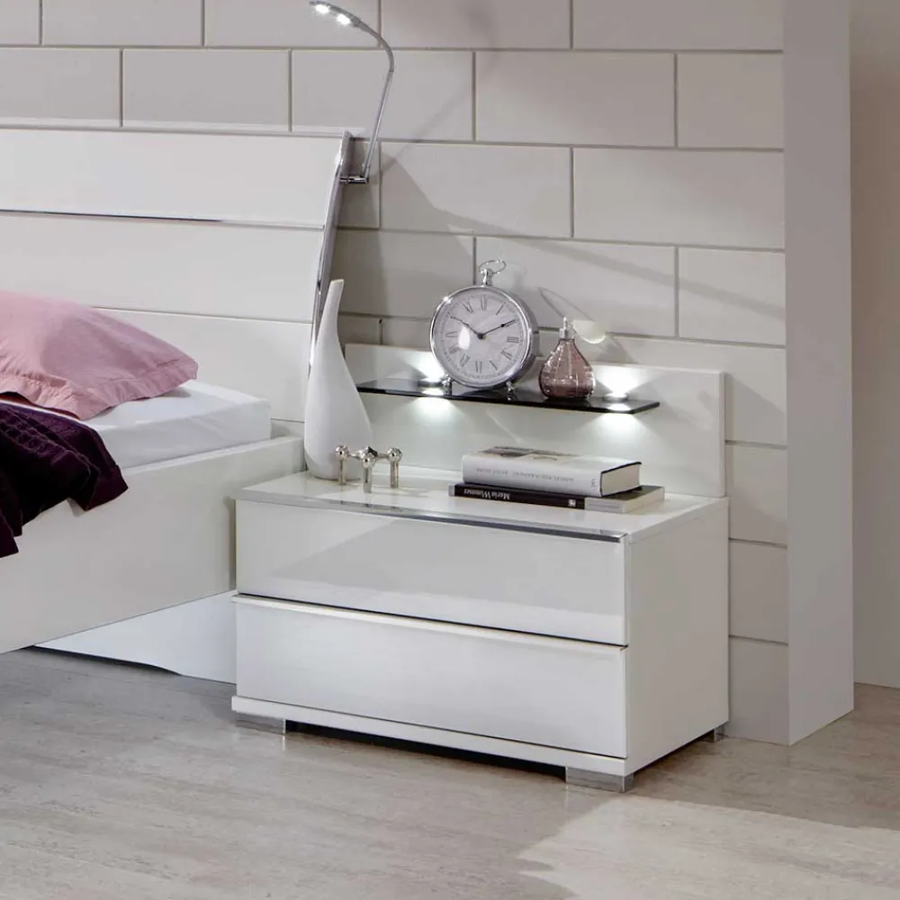 Wohnen Nachttische*Design Nachtkonsole Donpiave in Weiß