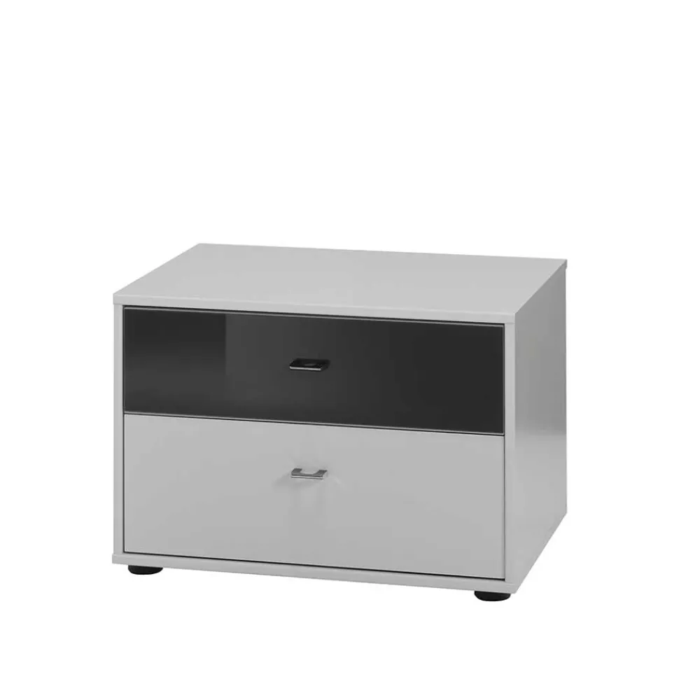 Wohnen Design Nachtkonsole Slagon in Weiß Schwarz