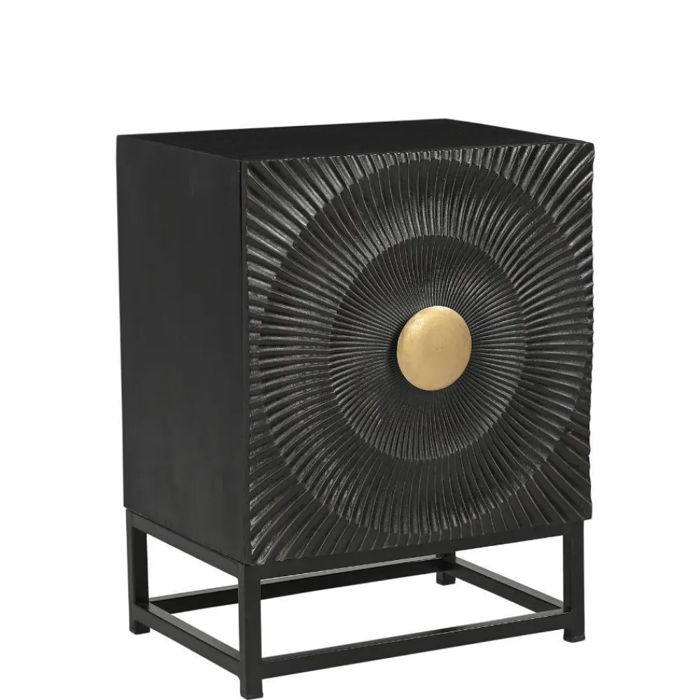 Wohnen Design Nachtschrank in Schwarz und Gold - Oglio