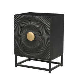 Wohnen Design Nachtschrank in Schwarz und Gold - Oglio