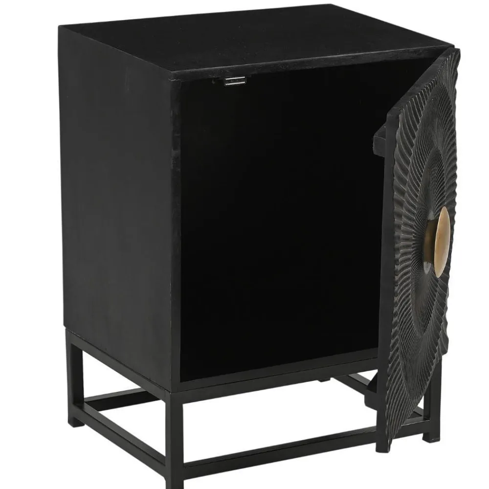 Wohnen Design Nachtschrank in Schwarz und Gold - Oglio