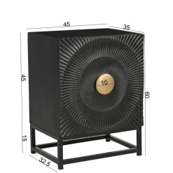 Wohnen Design Nachtschrank in Schwarz und Gold - Oglio