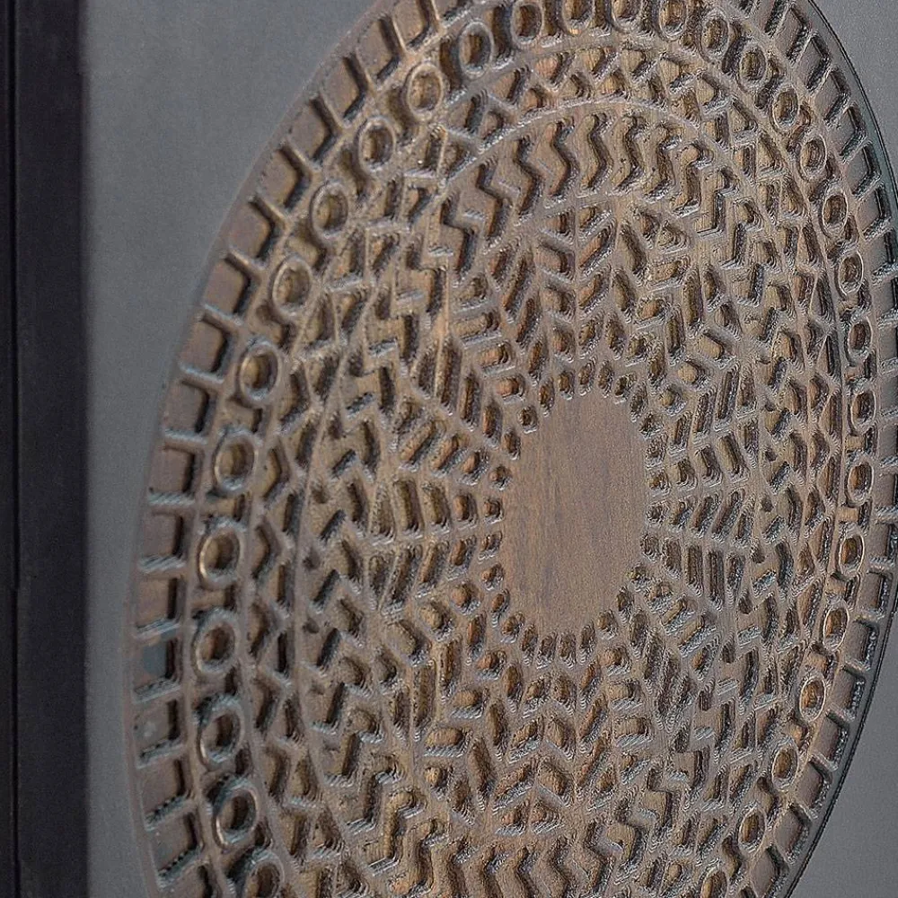 Wohnen Nachttische*Design Nachtschrank mit Mandala Schnitzerei - Synessa