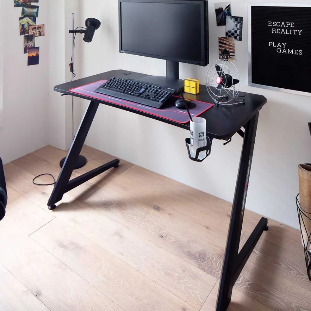 Wohnen Bürotische*Design PC Computertisch in Schwarz - Aribert