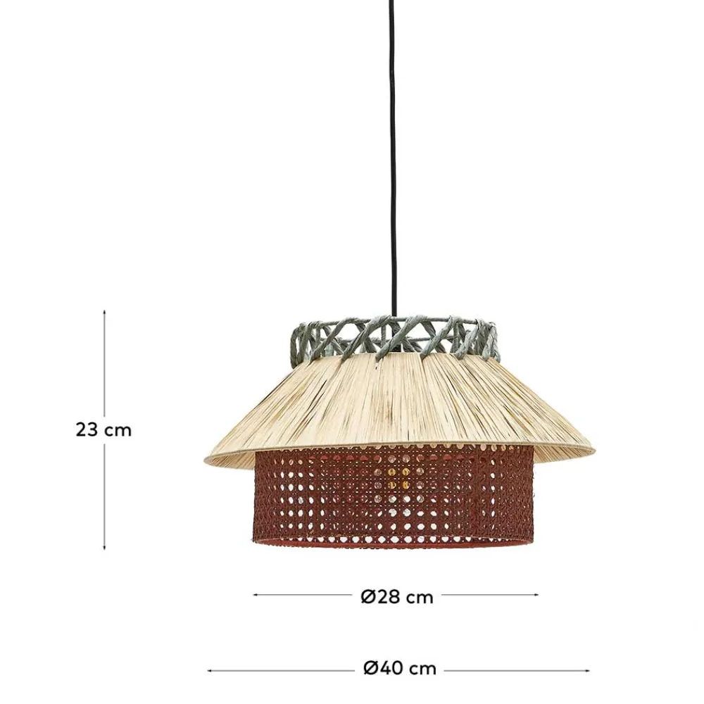 Wohnen Rattanmöbel|Lampen & Leuchten*Design Pendelleuchte aus Raffia Bast Geflecht - Endjos