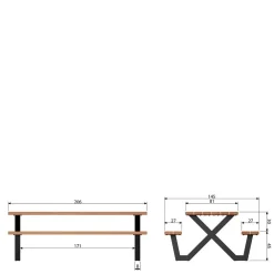 Wohnen Design Picknick-Tisch aus Abachi Holz Natur - Melinda