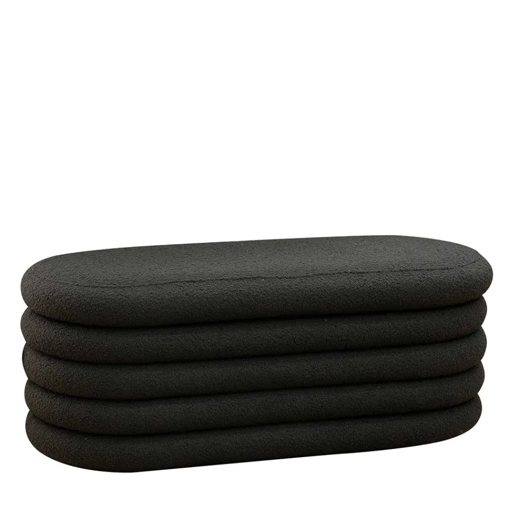 Wohnen Küchenbänke|Esszimmerbänke*Design Polsterbank in Anthrazit Boucle - Idris