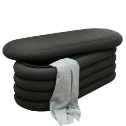 Wohnen Küchenbänke|Esszimmerbänke*Design Polsterbank in Anthrazit Boucle - Idris