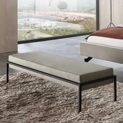 Wohnen Design Schlafzimmerbank in Grau Stoff - Jenn