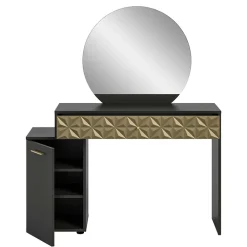Wohnen Design Schminktisch in Schwarz und Gold - Madrilena