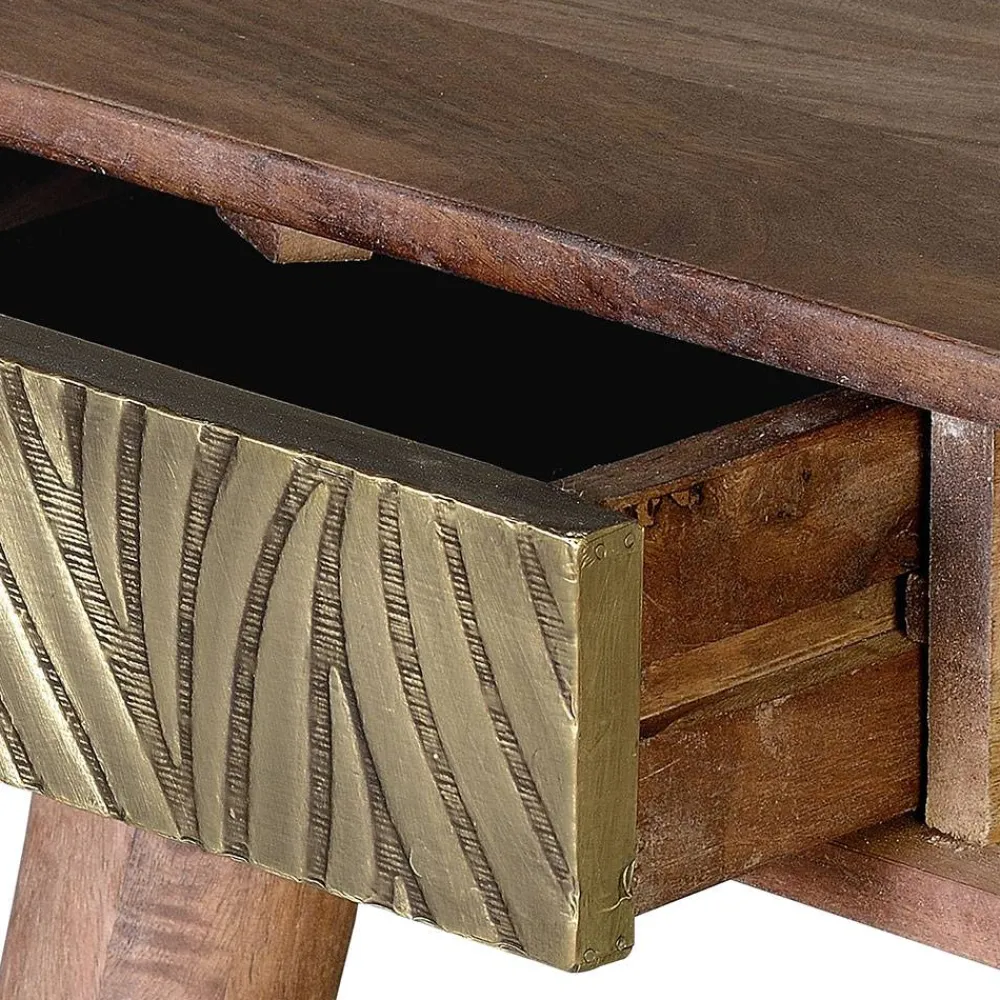 Wohnen Naturholzmöbel|Jugendzimmertische*Design Schreibtisch aus Mangoholz und Metall - Filurina