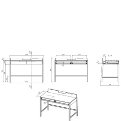 Wohnen Jugendzimmertische|Kinderschreibtische*Design Schreibtisch aus Massivholz Wildeiche - Laida