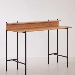 Wohnen Bürotische*Design Schreibtisch in Akazie Optik & Schwarz - Charme