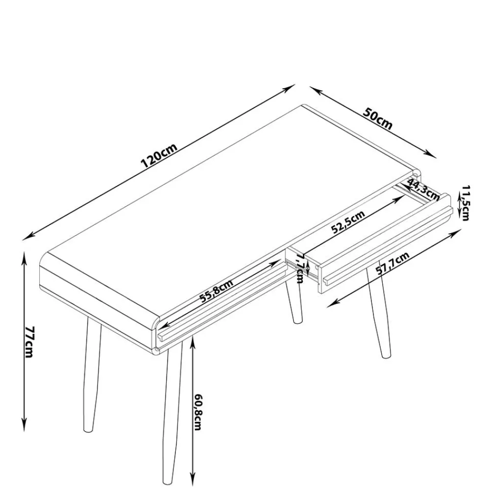 Wohnen Jugendzimmertische|Kinderschreibtische*Design Schreibtisch in Grau mit Schwarz - Pavias
